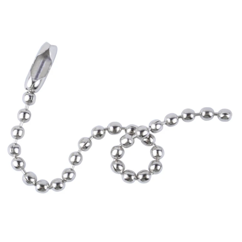 50pcs Metal Ball Bead Chain Extension For DIY Dog Tag Keychain Hand Label Connector Jewelry Finding Making Accessories Supplies