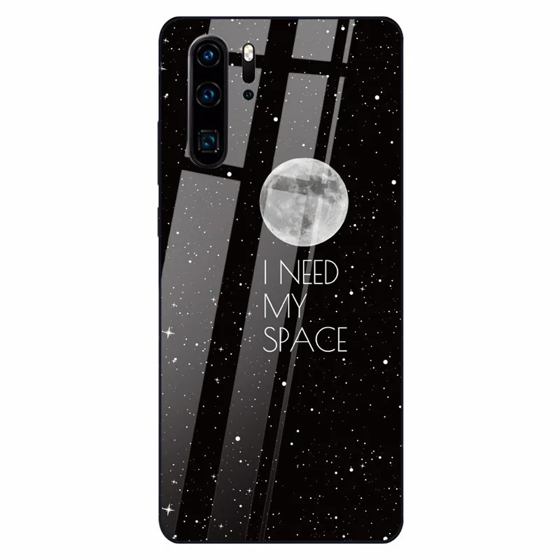 Черный Moon чехол для телефона Huawei Honor 9 10 Lite mate 20 P20 P30 Lite для P Smart Z Nova 3 Honor 8X закаленное стекло Чехлы Fundas