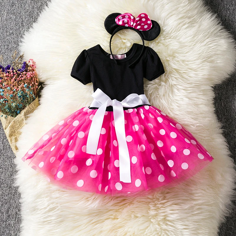 fashion baby girl skirt Girls Cosplay Cartoon Costume Kids Summer Short Sleeve Polka Dot Princess Dress Up Children Birthday Party Clothing newborn baby girl skirt