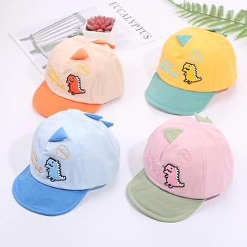 

Spring Summer Children Peakeds Cap Boys Girls Dinosaur Style Adjustable Cap Kids Hip Hop Hat For 3-24 months