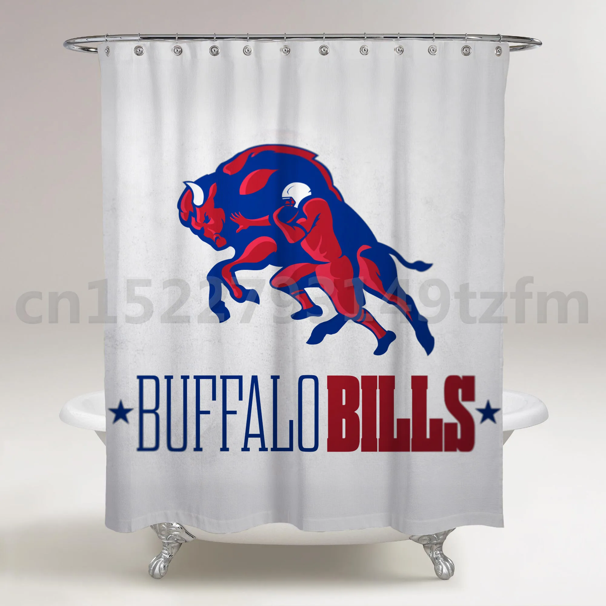 Водонепроницаемый занавеска для душа s BUFFALO BULLS логотип занавеска для душа принт полиэстер ткань занавеска для ванной комнаты с 12 крючками - Цвет: photo color