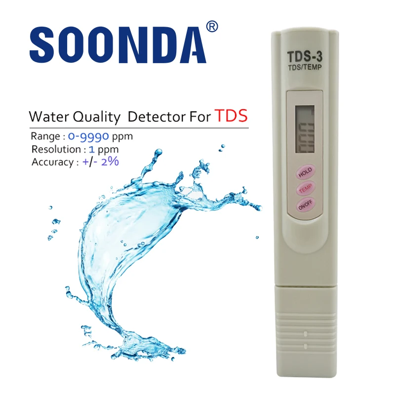2-In-1 Ppm Acqua Tds Tester Tester Acqua Potabile Analizzatore Di Qualità Monitor Filtro Test Rapido Acquario Idroponica Piscine Ppm Tds-3
