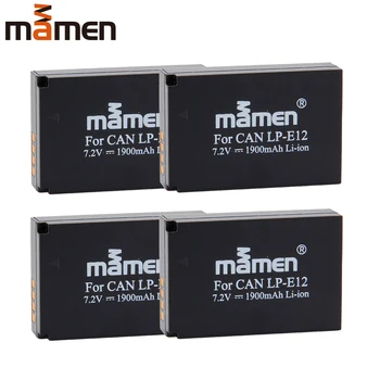 

Mamen 4pcs 1900mAh LP E12 LP-E12 LPE12 Rechargeable Digital Camera Battery for Canon EOS M2 M10 M50 M100 100D Rebel SL1 Kiss X7