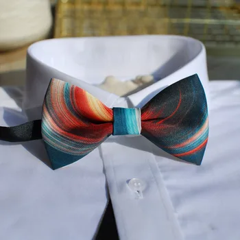 

Free shipping new men's male printed groom groomsman presided banquet wedding Bow tie formal dress peacock design host