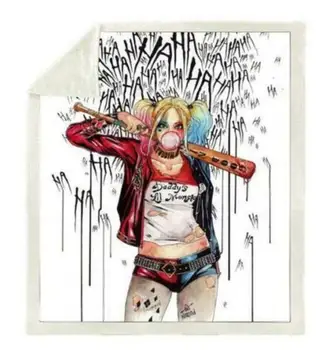 

Harley Quinn/The Joker Fleece Blanket Plush 3d Printed for Adults Sofa Sherpa Fleece Bedspread Wrap Throw Blanket style-2