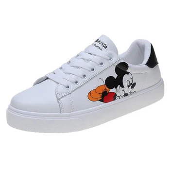 

2020 new spring Mickey small white shoes women's shoes versatile board shoes leisure shallow mouth net red women's sports shoes