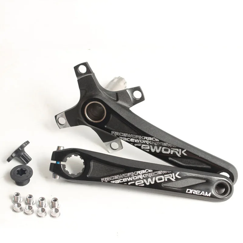 Велосипедный кривошипный набор с ЧПУ Untralight Crank Arm MTB/дорожный на велосипедный шатун для велосипедных аксессуаров - Цвет: black