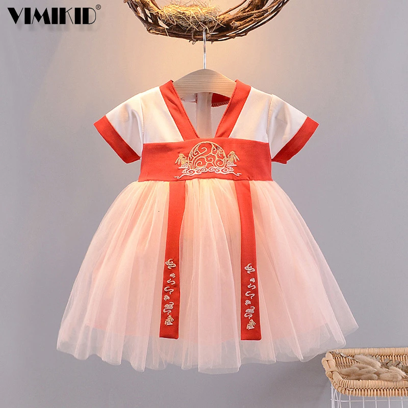 

Infant Girl Baby Clothes Dress Cheongsam Chinese Style Hanfu Little Princess Dress First Year Old Baby Gift