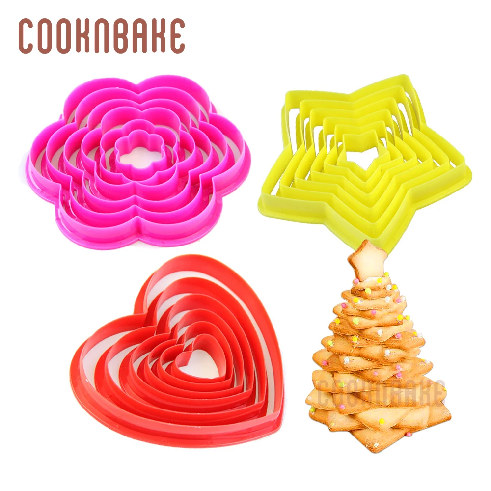 COOKNBAKE пластиковые формы для печенья в форме цветка формочка для печенья 6 шт./компл. печенье инструмент для печенья торт домашний Декор Рождество