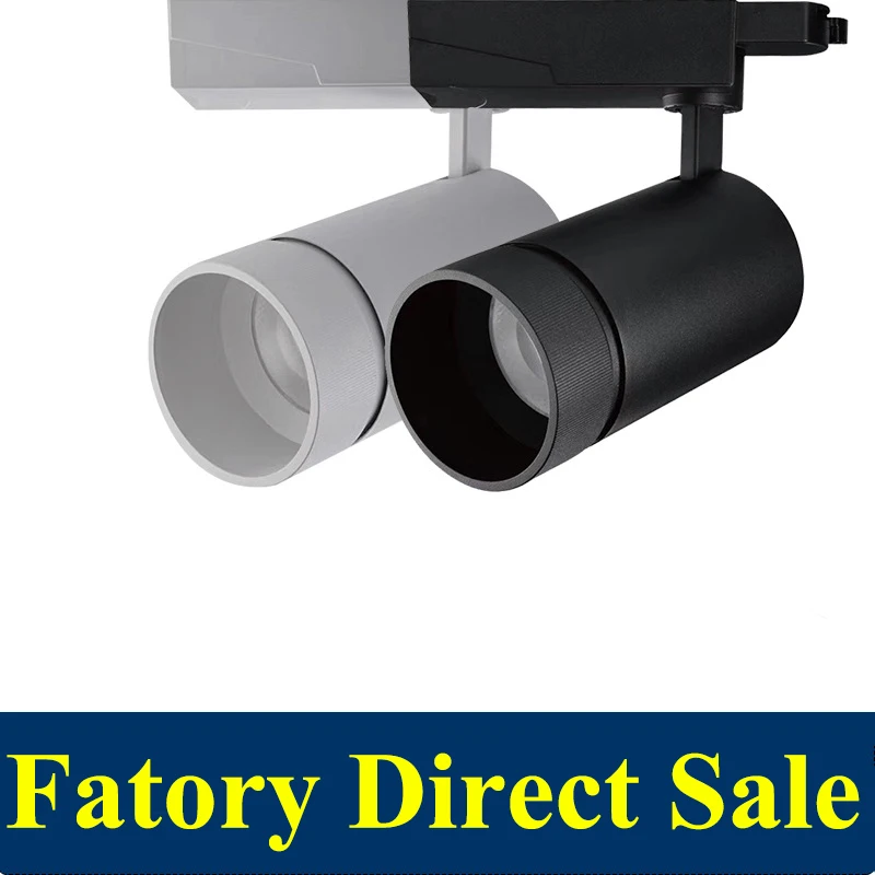 

Factory direct Sale Two-Line 30W LED Engineering Track Spotlight COB Rail Spotlights Clothing Store Showroom Track Spotlights