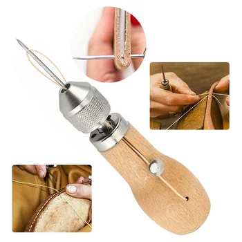 

DIY Handmade Leather Canvas Hand Sewing Machine Quick Needle Cone Tool Kit Tool