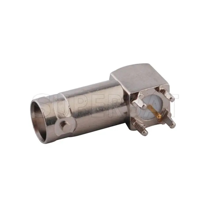 Superbat 10pcs BNC Thru Hole Female Right Angle PCB Mount RF Coaxial Connectors for Electronic Components Market