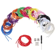 1 пара эластичных круглых шнурков без галстука, одноцветные эластичные круглые шнурки с металлической пряжкой для детей и взрослых, быстрые кроссовки без шнуровки шнурков