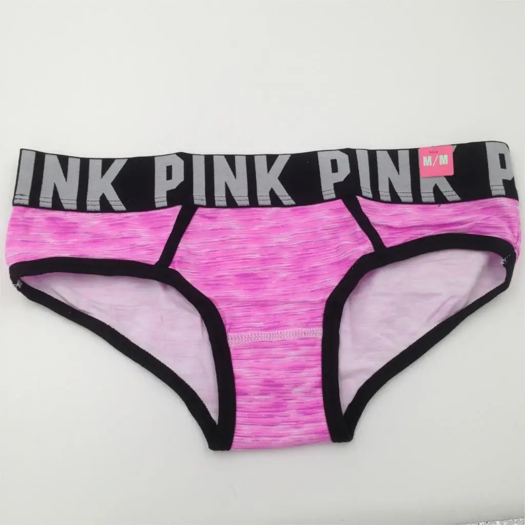 

2020 Original Single Color Elastic Waist Letters Printed Cotton Underwear Lady Comfortable Movement panties