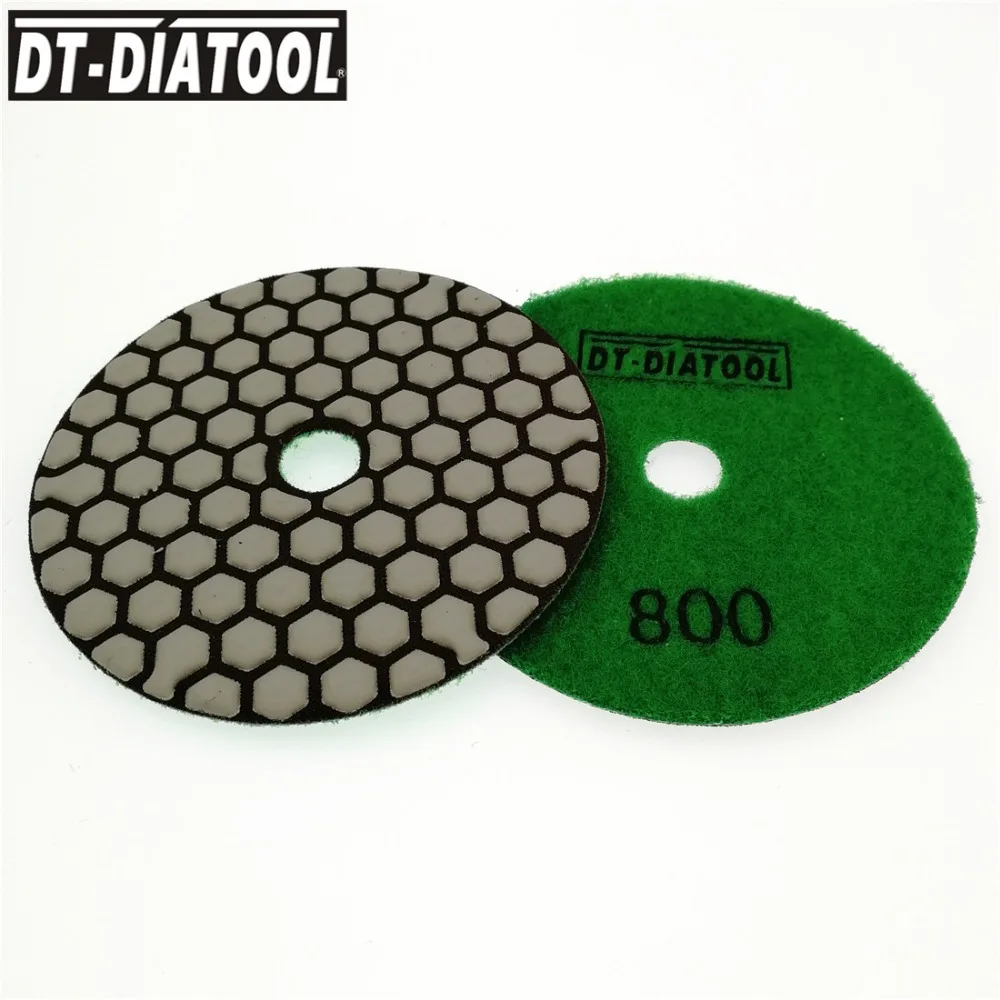 DT-DIATOOL 4 шт. 100 мм/" профессиональный класс Сухие алмазные полировочные колодки Гибкая Смола Бонд шлифовальные диски мрамор, гранит, камень