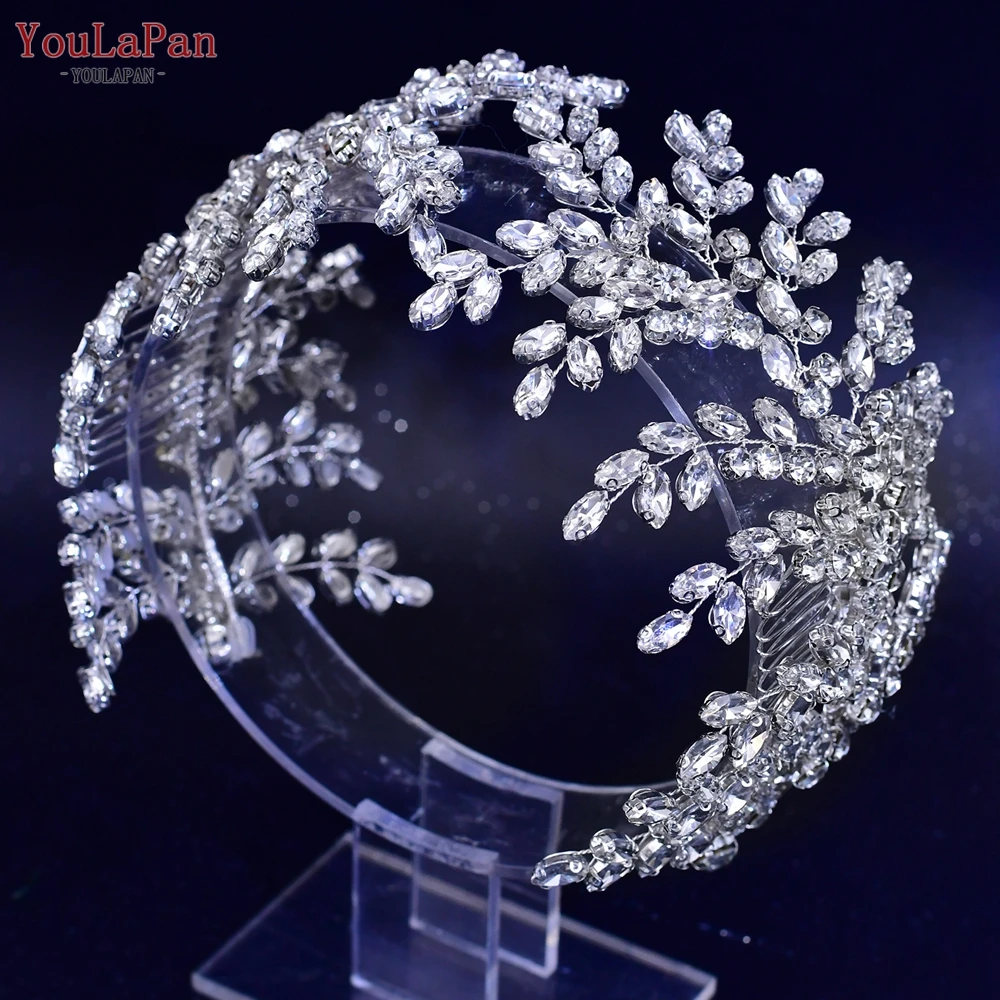 TOPQUEEN Bridal Comb Headpiece Wedding Hair Accessories Comb Luxurious Rhinestone Women Hair Clips for Wedding Bridal HP432