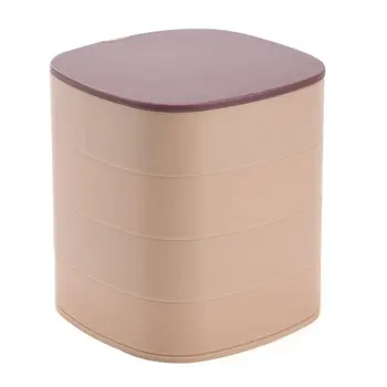 

4 Layer Rotatable Jewelry Box Ring Necklaces Organizer Case P0RE