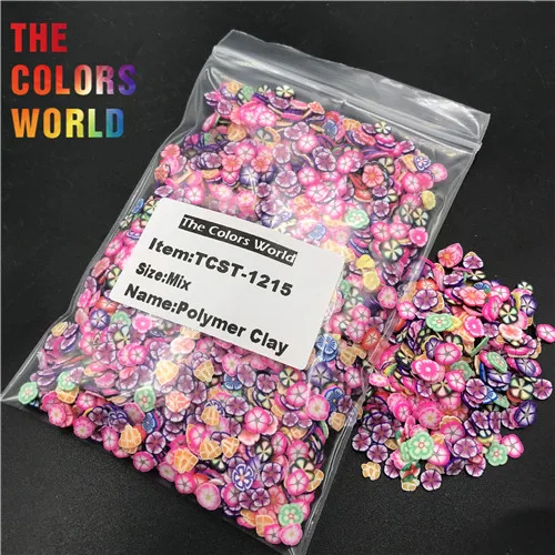 TCST1215 50g TCST-012 Полимерная глина распыляет горячую мягкую глину распыляет красочные украшения для дизайна ногтей пластиковые Klei ремесла крошечные милые аксессуары - Цвет: TCST1215 50g