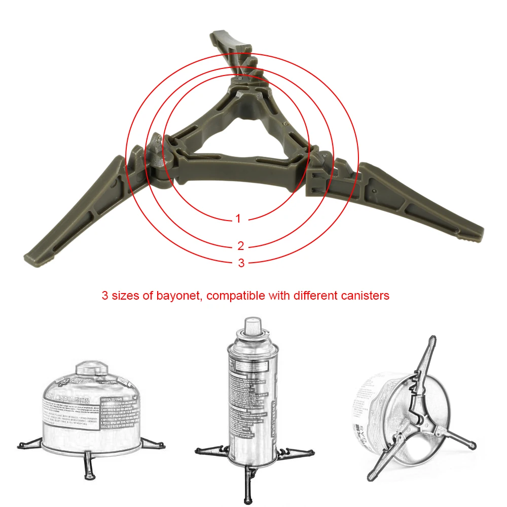 NIDONE Camping al Aire Libre Plegable Senderismo Cocina Tanque de Gas Stuff Stufe Soporte de Cartucho de Cartucho Trípode Herramienta de Camping