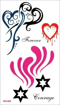 

Temporary Tattoo For Man Woman Waterproof Stickers makeup maquiagem Heart linked to heart love lover WM055B