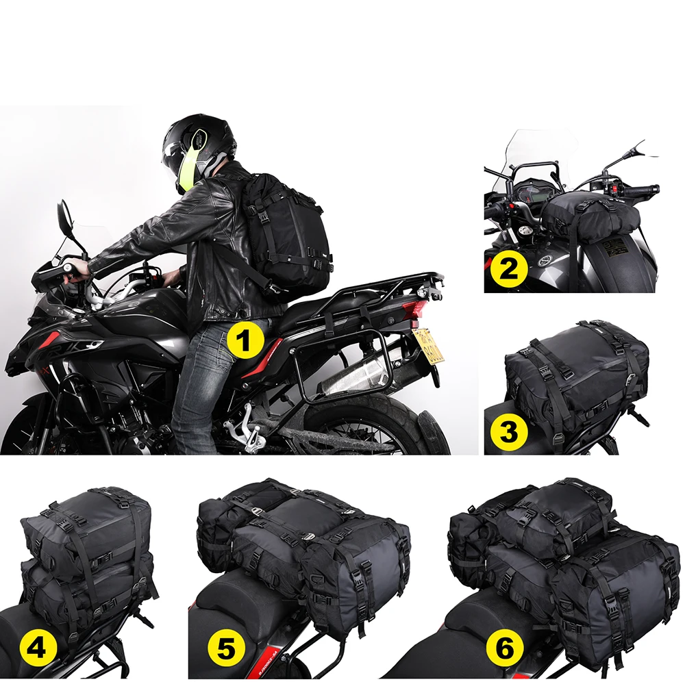 Motorcycle Motocross Rear Seat Bag 10L 20L 30L Waterproof Luggage Pack Multi-Function 4 IN 1 Bumper Modification Bale