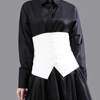 

Korea Women Loose Fit Black Asymmetrical Button Split Joint Vest New Sleeveless Fashion Tide Spring Autumn 2020 1N839