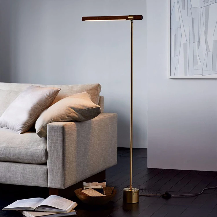 Современный минималистичный деревянный напольный светильник, светодиодный светильник для гостиной, спальни, прикроватный Вертикальный