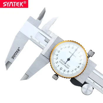

Syntek 0-150-200-300mm Metric Gauge Measuring Tool 6-8-12inch Dial vernier caliper Shock-proof Vernier Caliper 0.02mm Micrometer