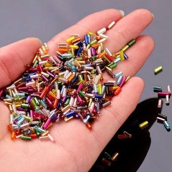 

480Pcs 17 Colors Seedbeads 2x4mm Czech Glass Seed Tube Bugles Spacer Beads For Jewelry Making Embroidery DIY Sewing Accessories
