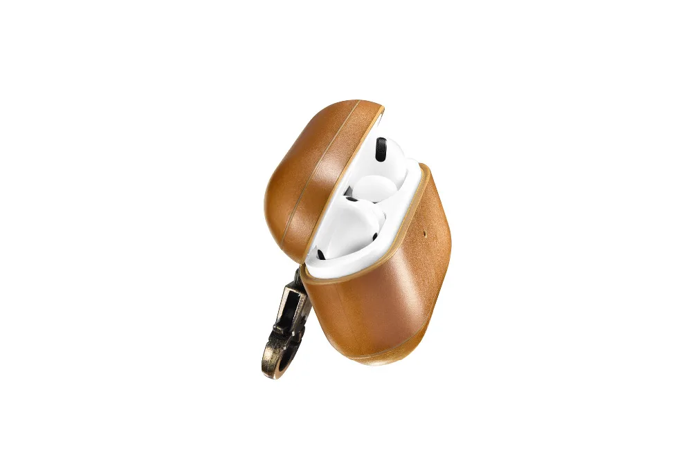 ICARER бренд ретро кожаный чехол для Airpods Pro полная защита противоударный роскошный Geniune кожаный чехол с крючком