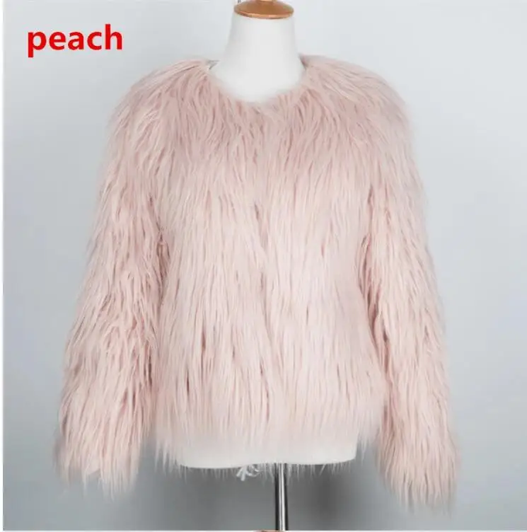 Light pink Зима Осень женский кардиган теплая меховая куртка пальто из искусственного лисьего меха Топы Повседневная Верхняя одежда Пальто ParkaFur пальто длинное пальто с мехом - Цвет: Light pink