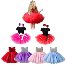 Платье для девочек с открытой спиной; дизайнерские праздничные платья для девочек на День рождения; детская одежда принцессы; Новогодняя одежда для девочек; костюм Минни Маус