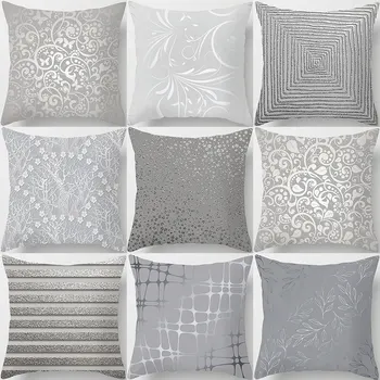 

1Pcs Gray Geometric Pattern Decorative Cushions Pillowcase Polyester Cushion Cover Throw Pillow Car Decoration Pillowcover 40901