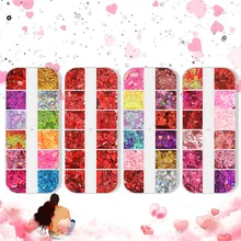 

12pcs in 1 Nail Art Sequins Love Lips Letter Nail Sequins Decoration Valentine's Day Nail Sequins DIY Nail Art Jewelry Tools