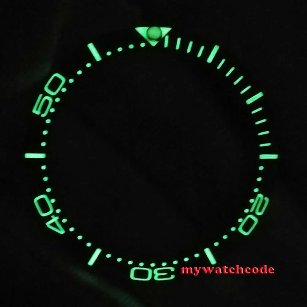 Сине черный светящийся керамический ободок 38 мм для мужских часов SUB 40