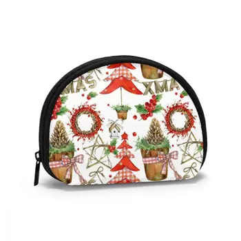 

Women Makeup Bag Watercolor Winter Holiday Element Cosmetic Organizer bag Pouch For Travel Ladies Pouch