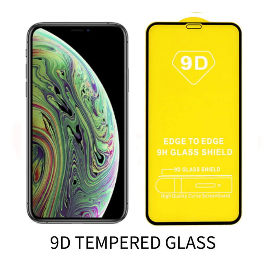 

9D Screen Protector For iPhone 11 Pro MAX 2019 7 8 6 6S Plus X S R XS MAX XR 5 5S SE Full Cover Tempered Glass Protective 9H