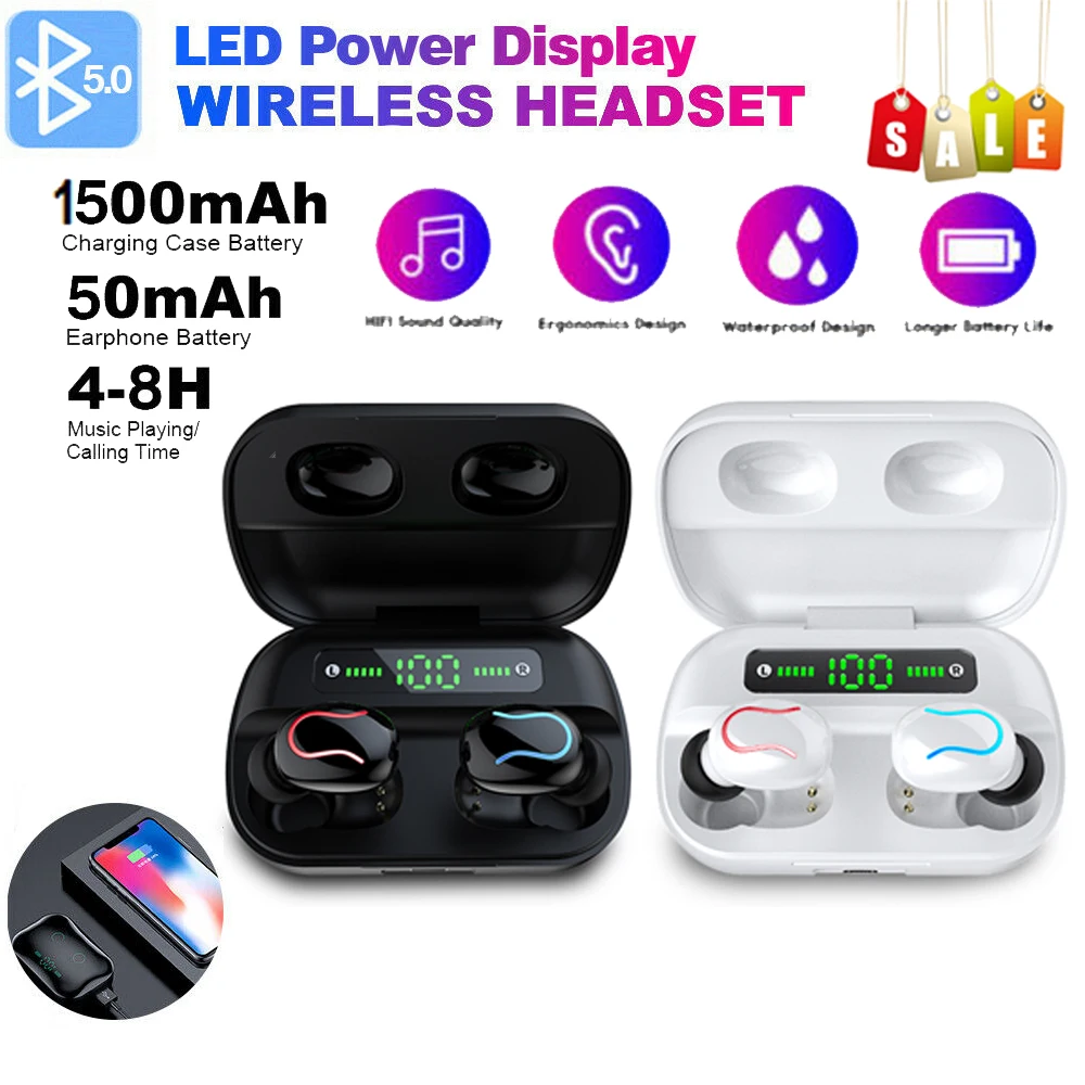 

Q82 TWS Wireless Bluetooth 5.0 Earphone Music 8D Stereo Headset IPX7 Waterproof Earbuds Wireless Handfree Headphones With MIC