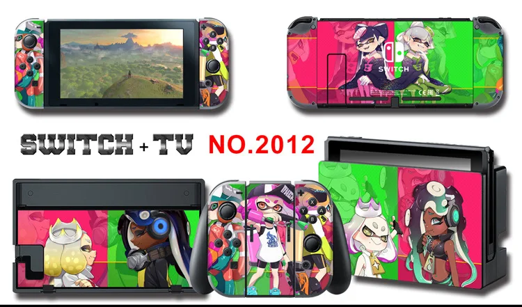 1set New Cute Anime Full Body Sticker for NS Switch Protective Cover Skin Colorful Art for Game Console Joy-Con Controller Decor