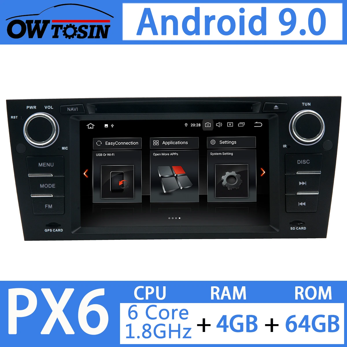 

7" PX6 4GB+64GB Android 9.0 Car Multimedia DVD Player GPS Navigation Radio For BMW 3 Series E90 E91 E92 E93 M3 330 328 320 318
