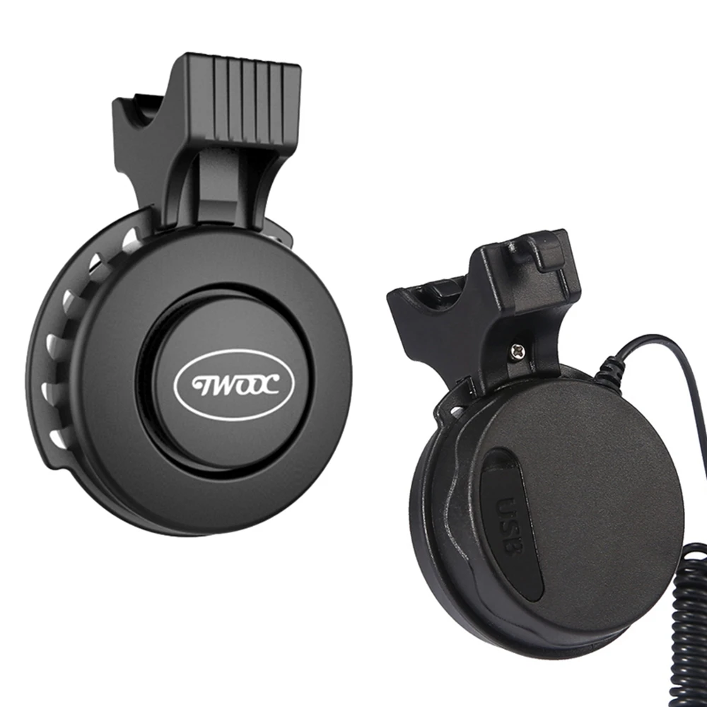 120дБ usb зарядка велосипедный Звонок электронный Рог MTB велосипед сигнализация колокольчики защитная труба Предупреждение льный сигнал Аксессуары для велосипеда - Цвет: Black