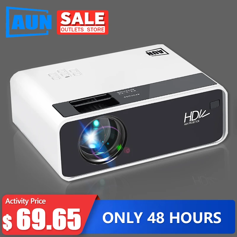 AUN HD Projector D60 | 1280x720 Resolution MINI LED Video 3D Projector for Full HD Home Cinema.HDMI (Optional Android WIFI D60S)|LCD Projectors| - AliExpress