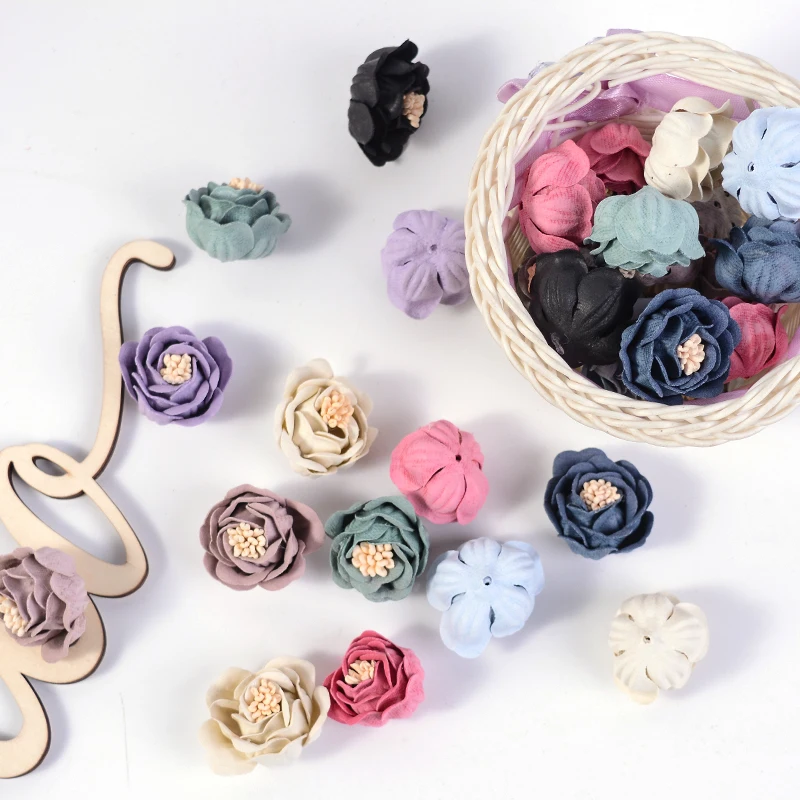 10pcs/lot 3cm Silk Rose Flower head Artificial Wedding Party Home Decor DIY Wreath Scrapbook Gift Box Craft Fake | Дом и сад