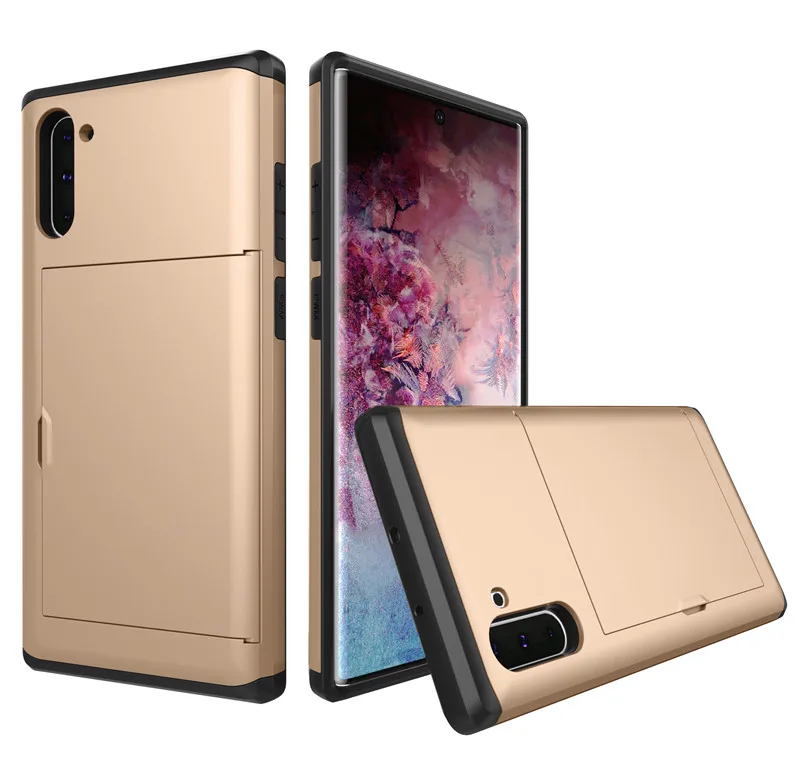 SGP Spigen Тонкий панцири CS Чехлы для мобильных телефонов с отделением для карт держатель для Note 10 Plus 9 8 S10 5G S10E S9 S8 S7 S6 edge - Цвет: Champagne Gold