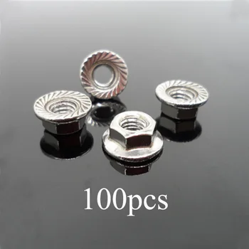 

100PCS RC Boat Car Aircraft Accessories M3 M4 M5 Non-slip Flange Nuts Miniature Anti-loose Metal Nut Spare Parts for DIY Model