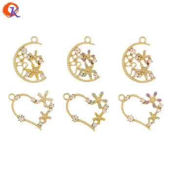 

Cordial Design 50Pcs Jewelry Accessories/DIY Making/Rhinestone Charms/Flower Shape/Paint Effect/Hand Made/Earring Findings