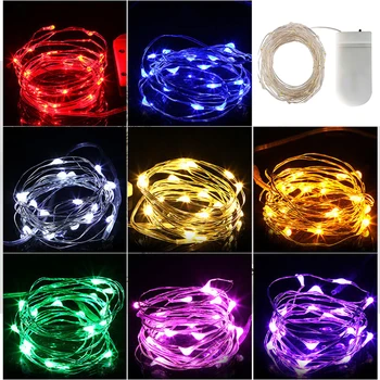 

1M 10LED String lights Silver Wire Christmas Garlands Festoon led Fairy Light Christmas Decorations for Home Room Tree