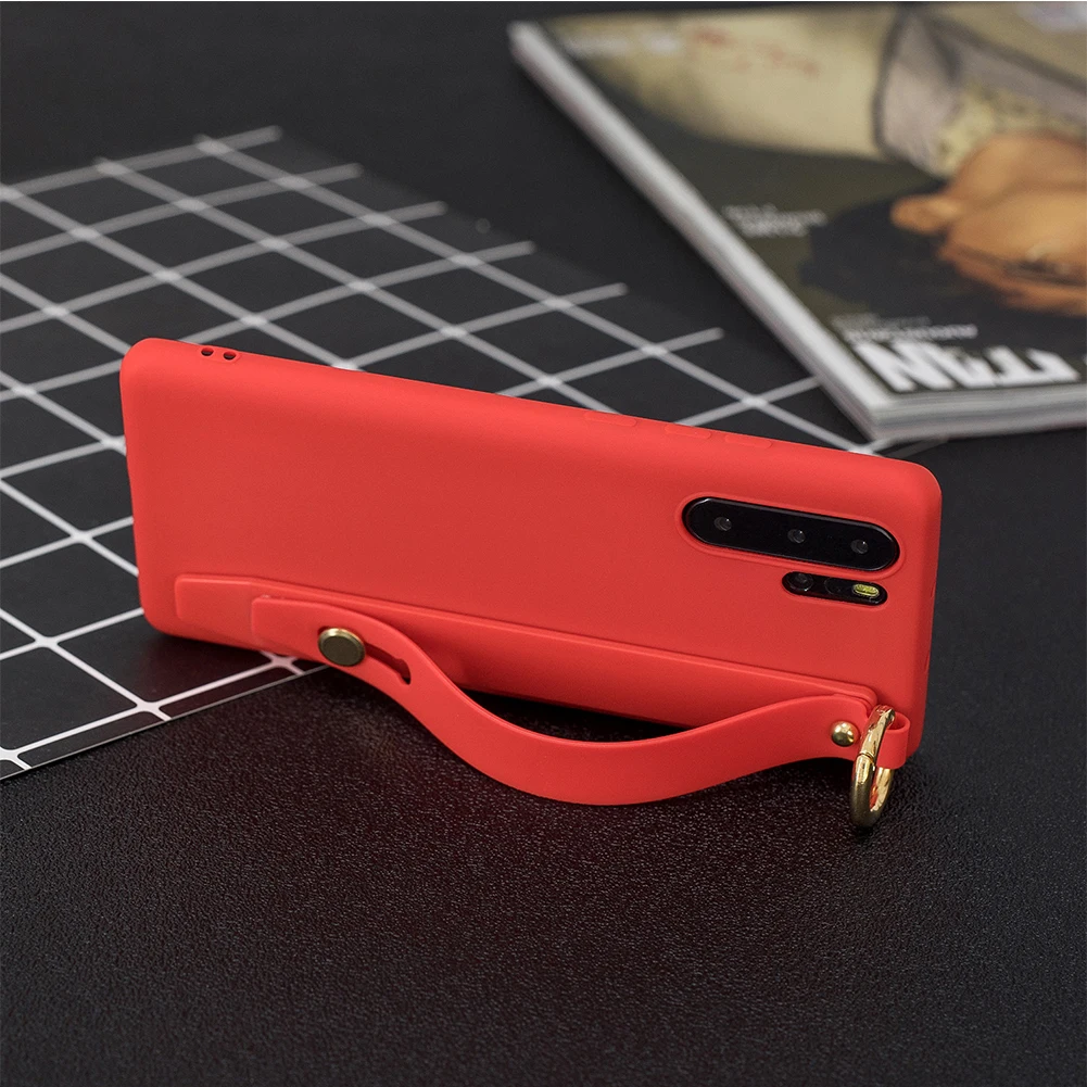 

Wrist Strap Holder Case For Samsung Galaxy Note 10 Plus Ultra-thin Soft Silicone Hand Band Back Cover For Samsung Note10+ 5G