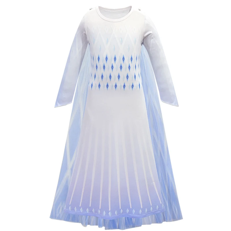 Snow Queen 2 White Girls Anna Elsa Dress Halloween Costume Child Christmas Children Gowns Infant Chrismas Kids Holiday Dress