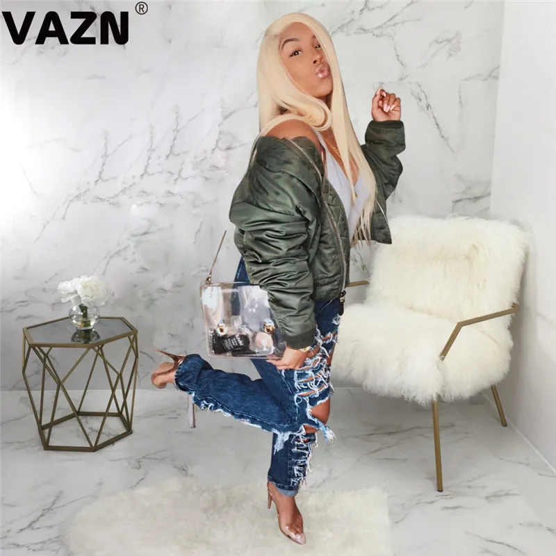 VAZN/Лидер продаж, Модные Винтажные повседневные рваные джинсовые штаны с дырками для девочек, женские синие джинсовые брюки в стиле панк, длинные джинсовые брюки-карандаш